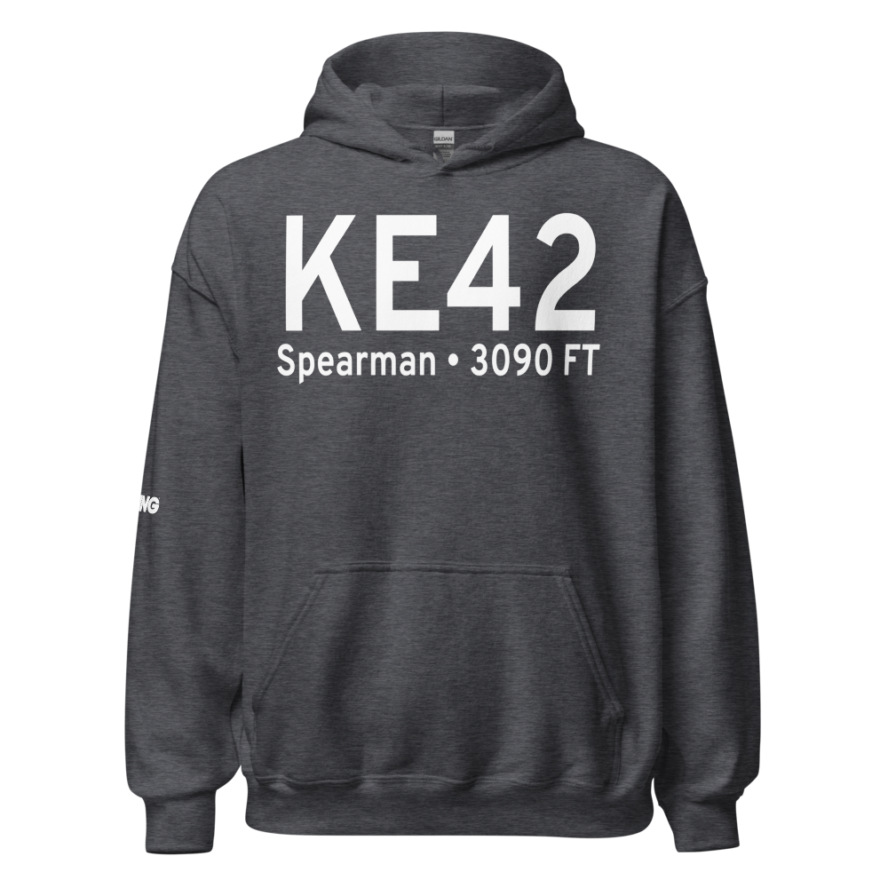 Spearman Municipal Airport (KE42) ICAO Hoodie Sweatshirt 