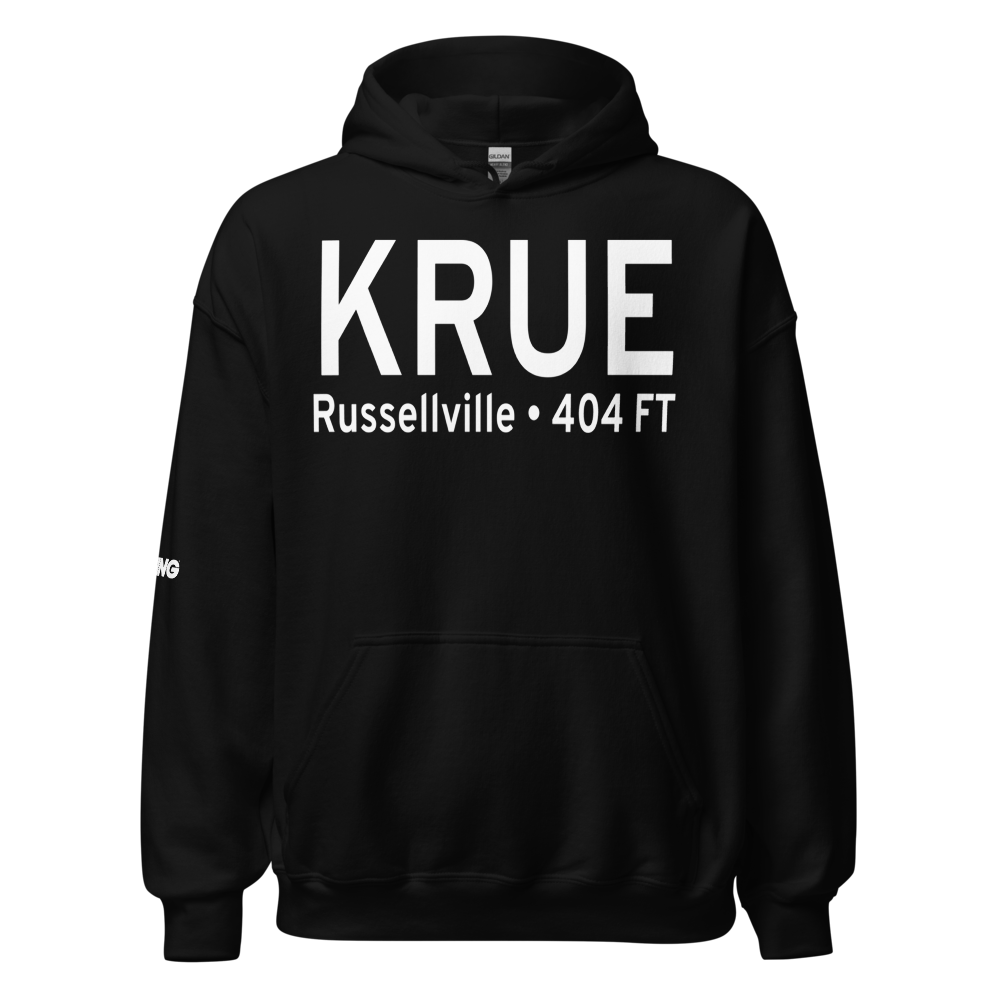 Russellville Regional Airport (KRUE) ICAO Hoodie Sweatshirt 