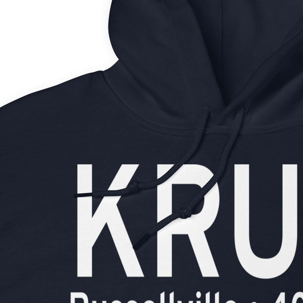 Russellville Regional Airport (KRUE) ICAO Hoodie Sweatshirt 