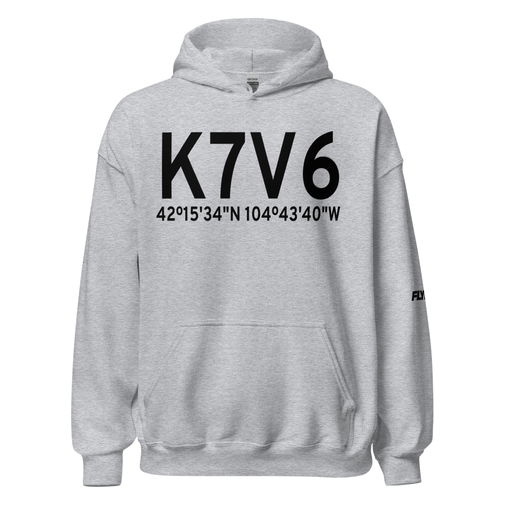 Camp Guernsey Airport (K7V6) ICAO Hoodie Sweatshirt 