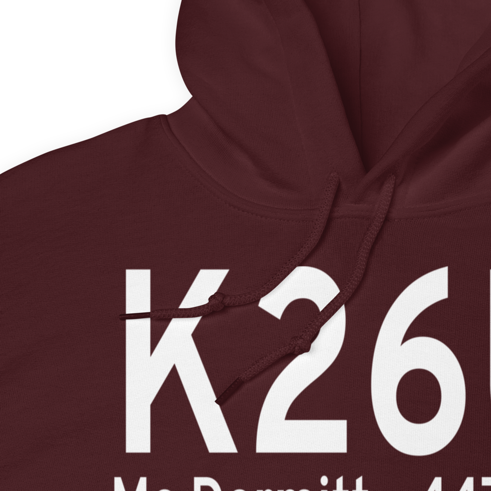 Mc Dermitt State Airport (K26U) ICAO Hoodie Sweatshirt 