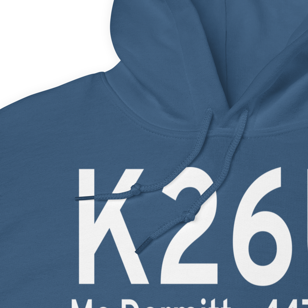 Mc Dermitt State Airport (K26U) ICAO Hoodie Sweatshirt 