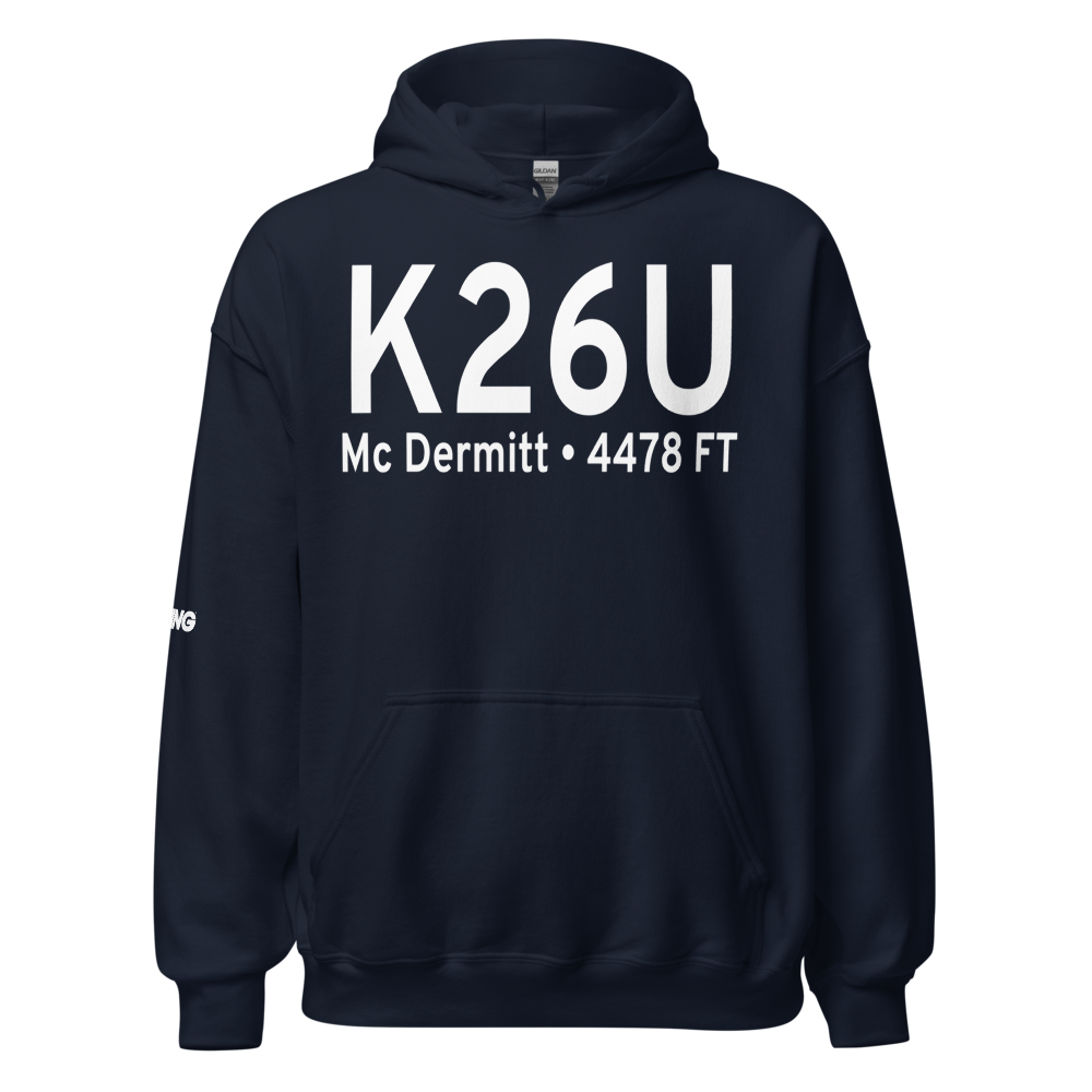 Mc Dermitt State Airport (K26U) ICAO Hoodie Sweatshirt 