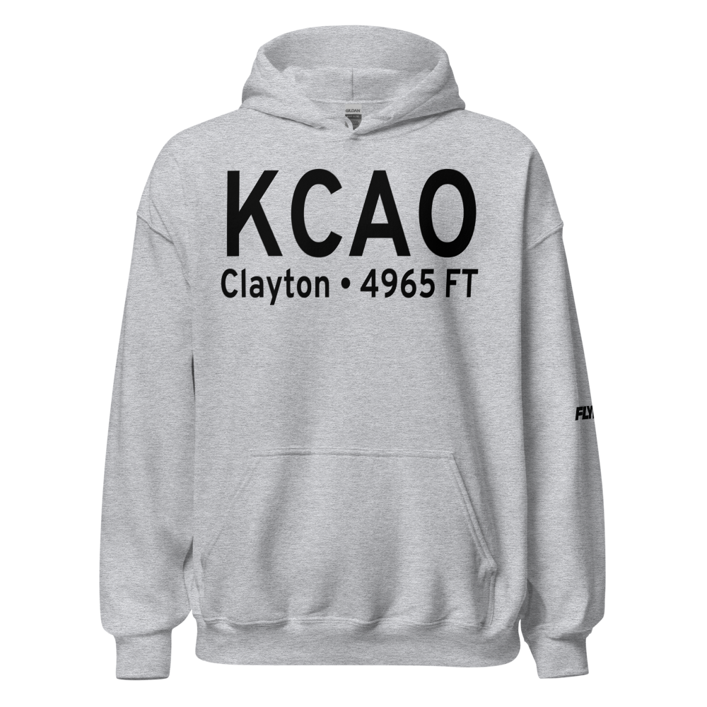 Clayton Municipal Airpark (KCAO) ICAO Hoodie Sweatshirt 