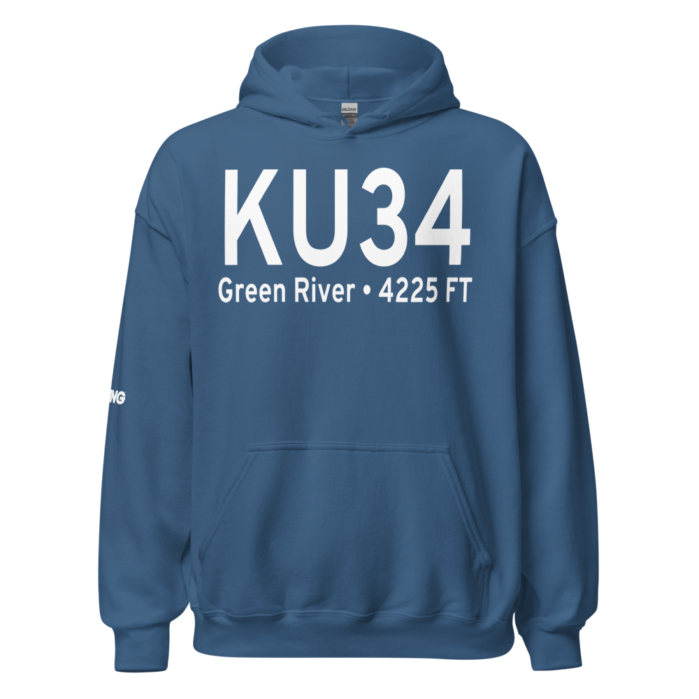 Green River Municipal Airport (KU34) ICAO Hoodie Sweatshirt 