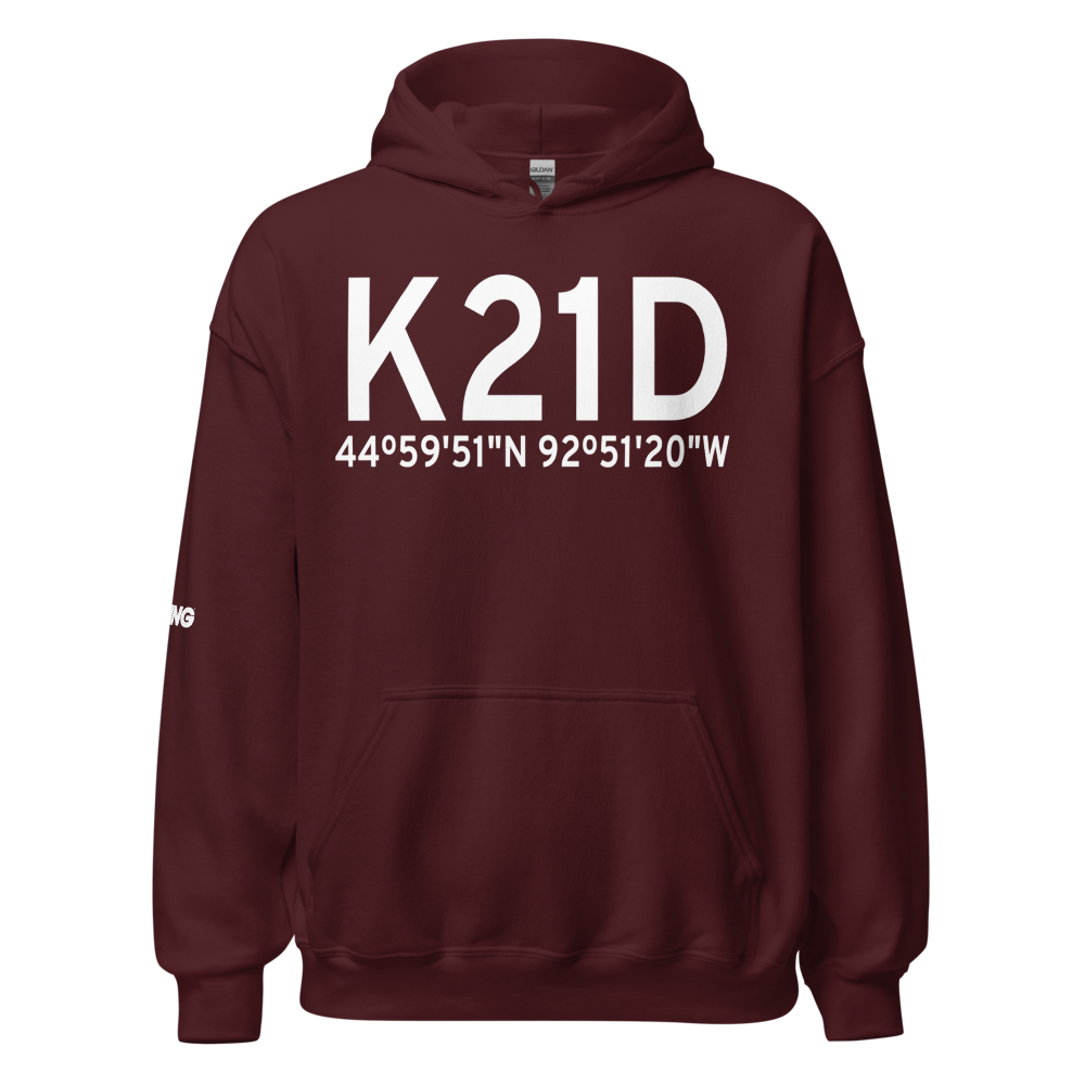 Lake Elmo Airport (K21D) ICAO Hoodie Sweatshirt 