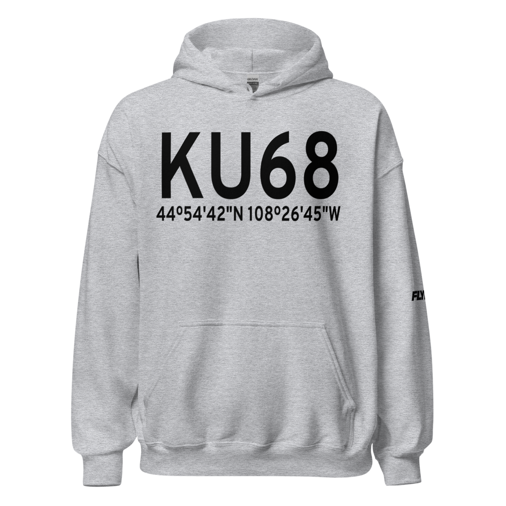 North Big Horn County Airport (KU68) ICAO Hoodie Sweatshirt 