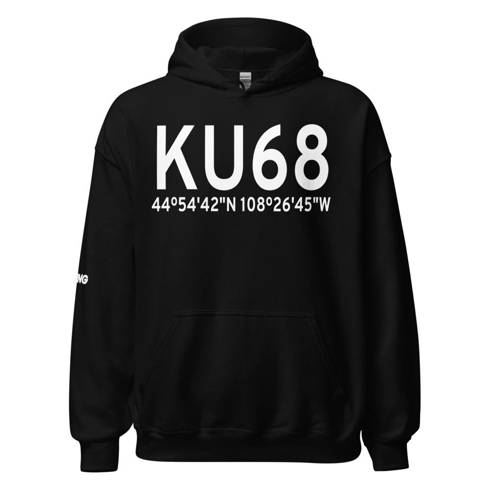 North Big Horn County Airport (KU68) ICAO Hoodie Sweatshirt 
