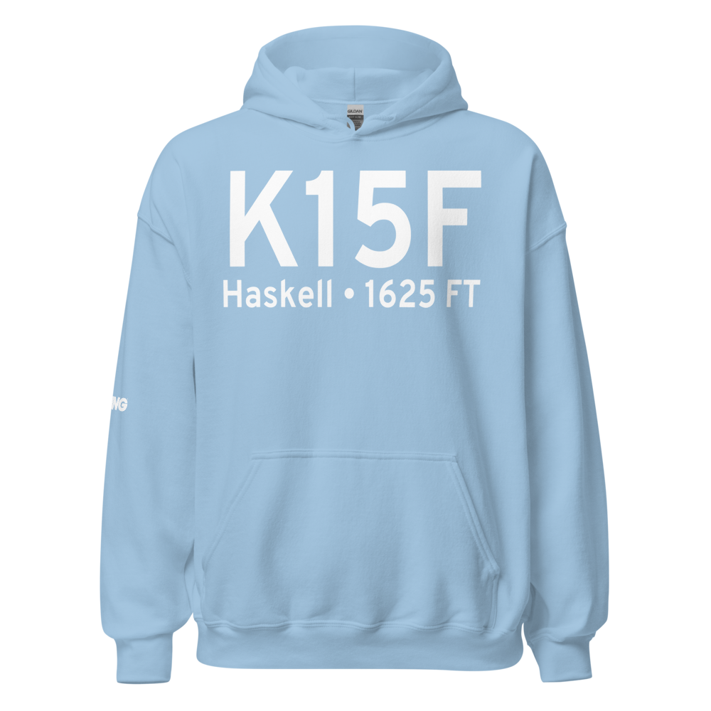 Haskell Municipal Airport (K15F) ICAO Hoodie Sweatshirt 