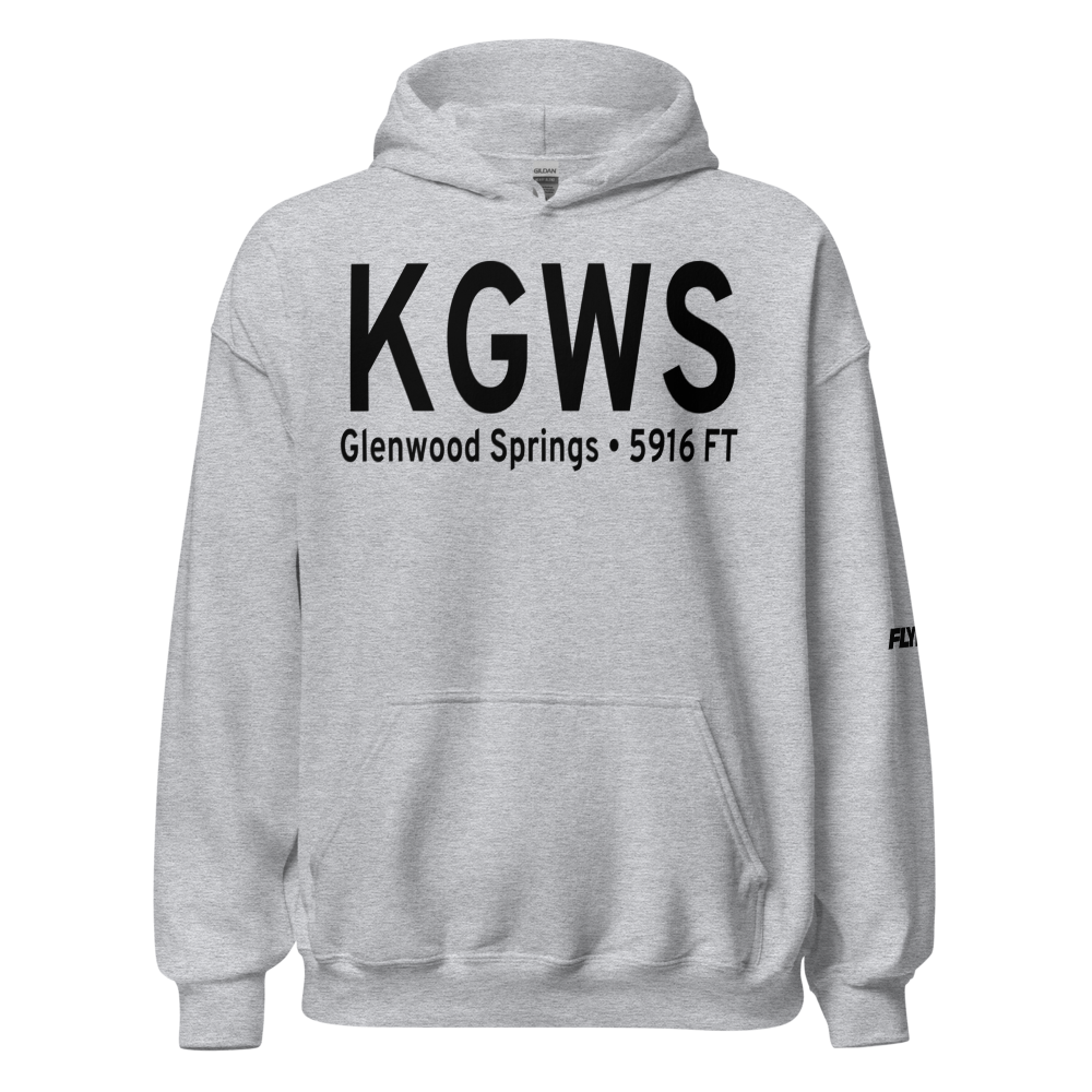 Glenwood Springs Municipal Airport (KGWS) ICAO Hoodie Sweatshirt 