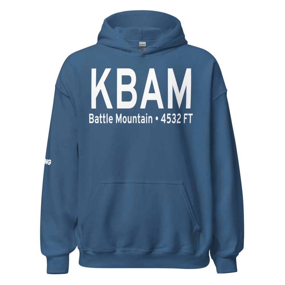 Battle Mountain Airport (KBAM) ICAO Hoodie Sweatshirt 