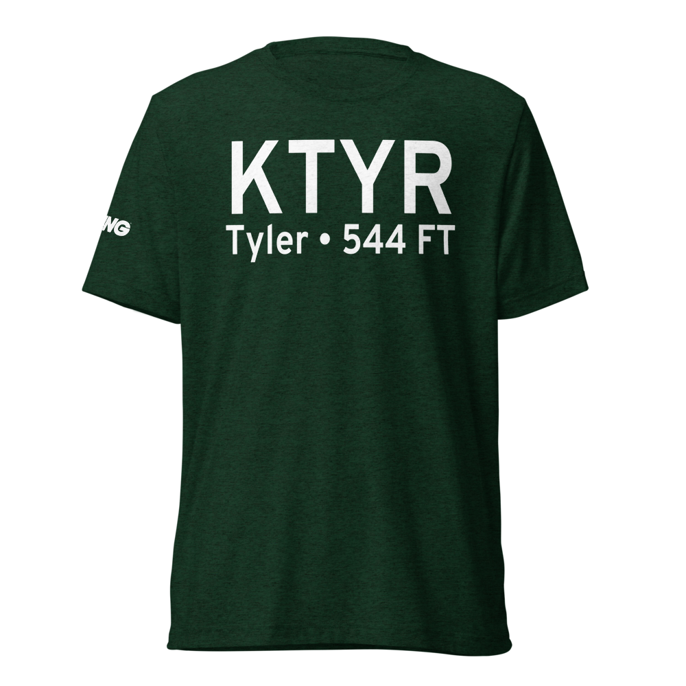 Tyler Pounds Regional Airport (KTYR) ICAO Tri-blend T-Shirt 
