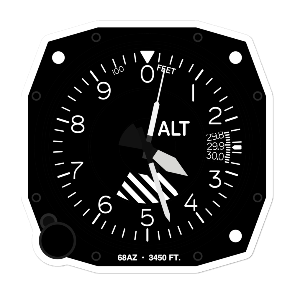Music Mountain Air Ranch Airport (68AZ) Altimeter Stickers 