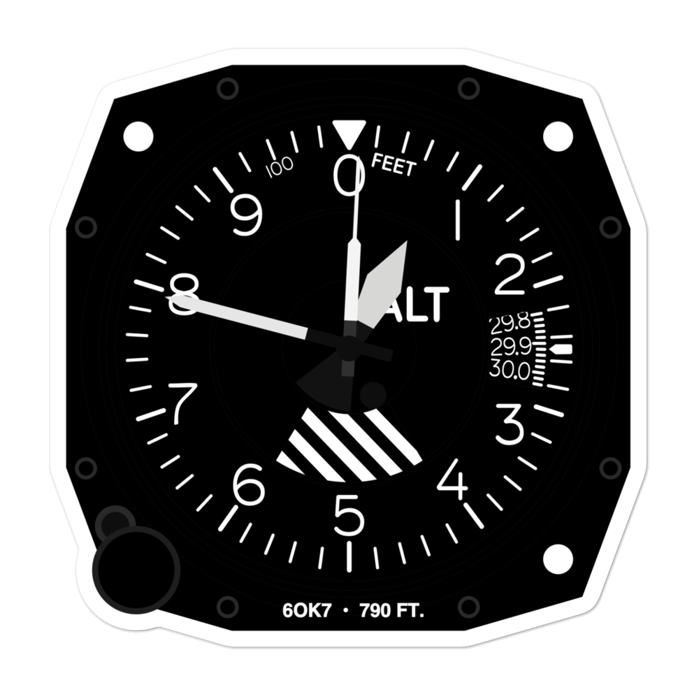 Cochran Ranch Airport (6OK7) Altimeter Stickers 