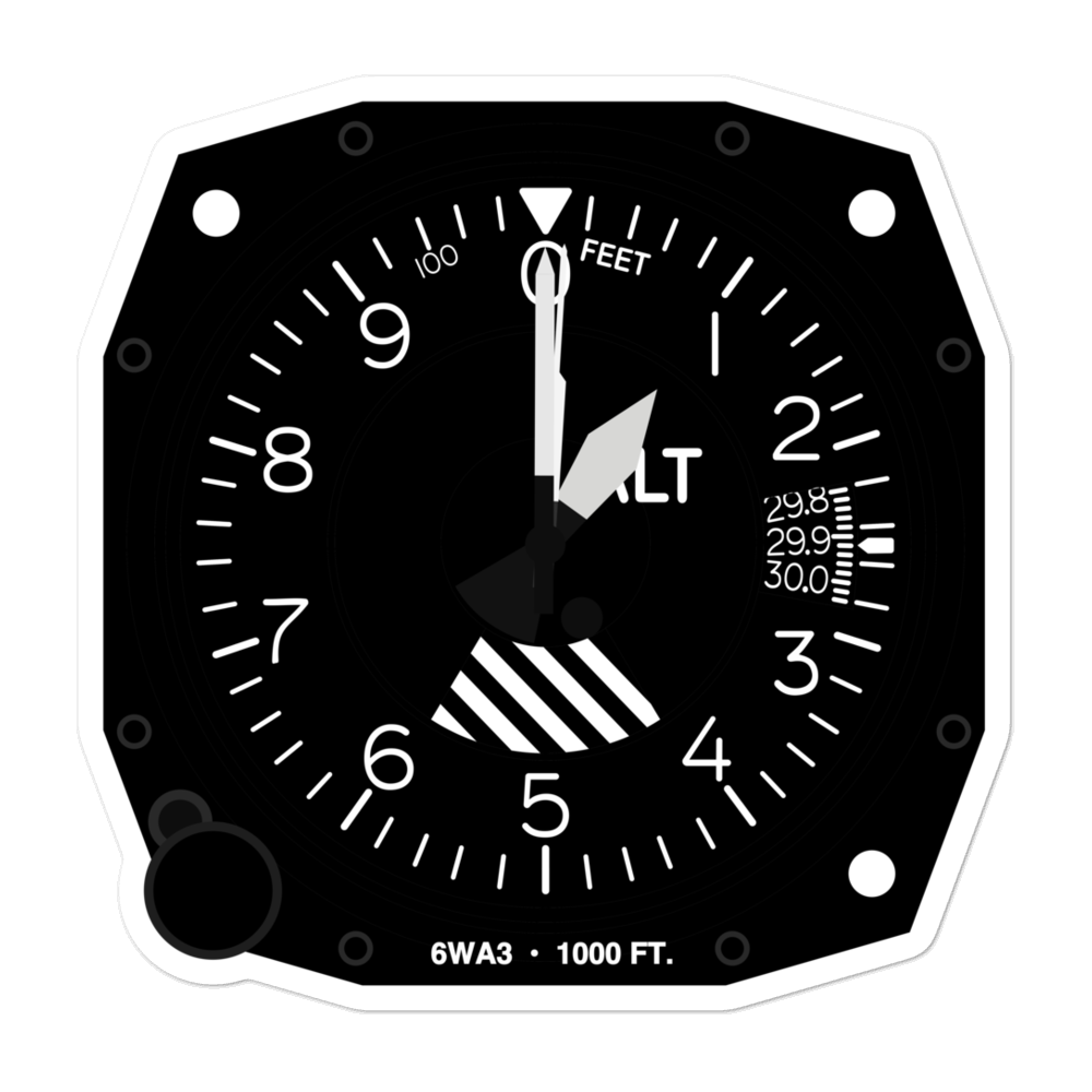 Green Acres Airport (6WA3) Altimeter Stickers 