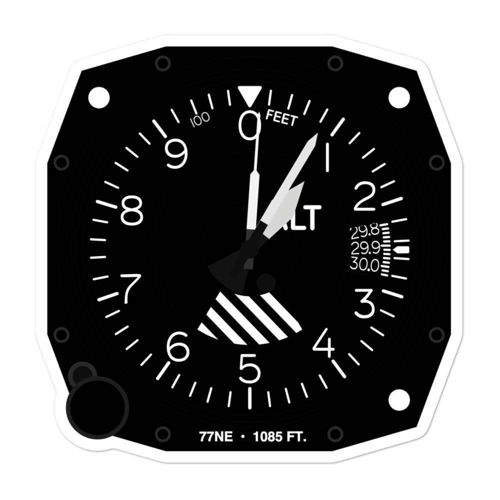 Nemaha County Hospital Heliport (77NE) Altimeter Stickers 