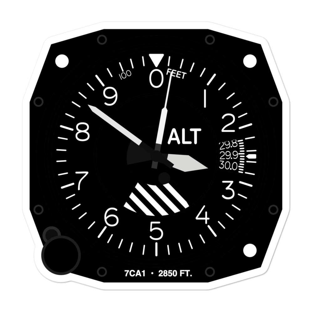 Abraham Ranch Airport (7CA1) Altimeter Stickers 