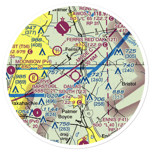 Dallas South Port Airport (T13) VFR Sectional Sticker (20 mile)