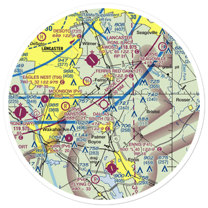 Dallas South Port Airport (T13) VFR Sectional Sticker (30 mile)