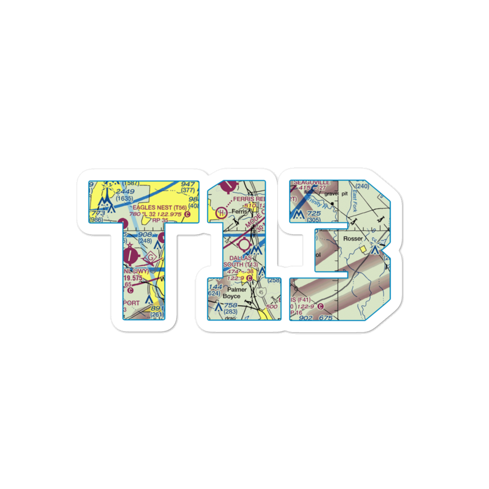Dallas South Port Airport (T13) VFR Sectional Sticker 