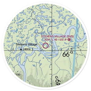 Stevens Village Airport (SVS) VFR Sectional Sticker (20 mile)