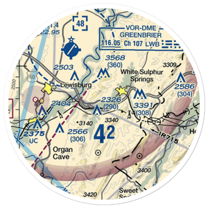 Greenbrier Airport (SSU) VFR Sectional Sticker (20 mile)