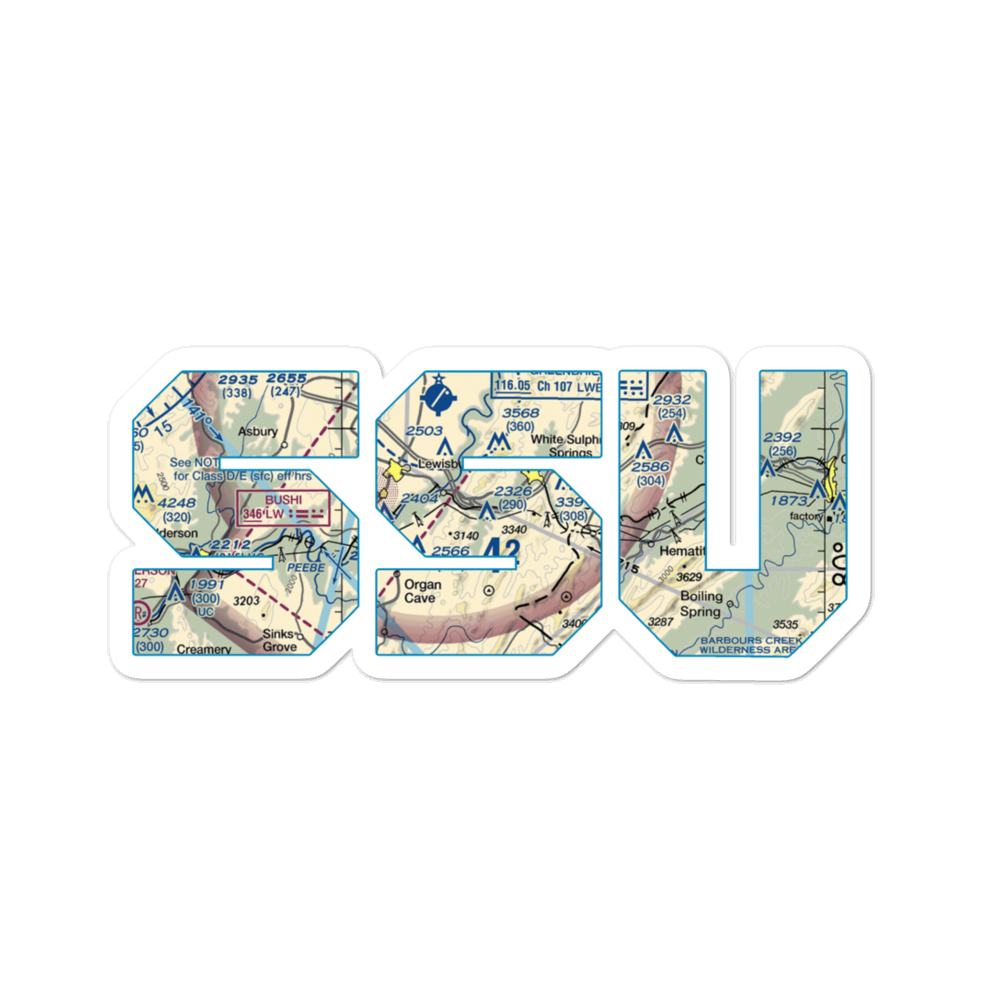 Greenbrier Airport (SSU) VFR Sectional Sticker 