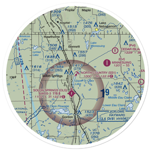 North Country Seaplane Base (SS1) VFR Sectional Sticker (30 mile)