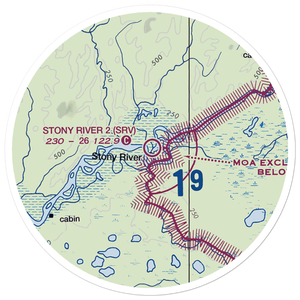 Stony River 2 Airport (SRV) VFR Sectional Sticker (20 mile)