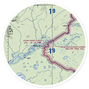 Stony River 2 Airport (SRV) VFR Sectional Sticker (30 mile)