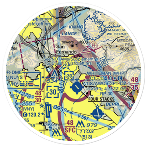 San Fernando Airport (SFR) VFR Sectional Sticker (20 mile)