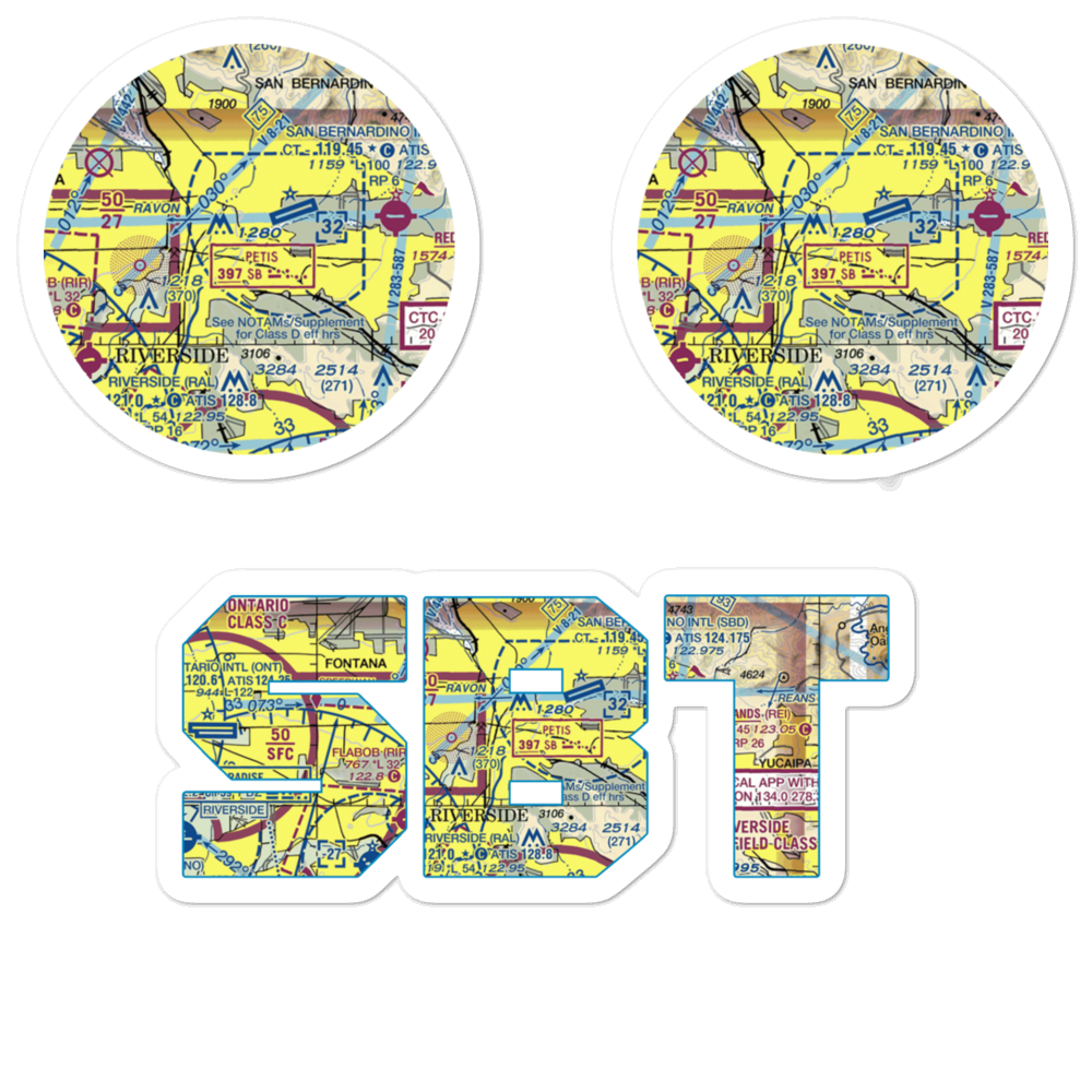 Tri-City Airport (SBT) VFR Sectional Sticker Pack 