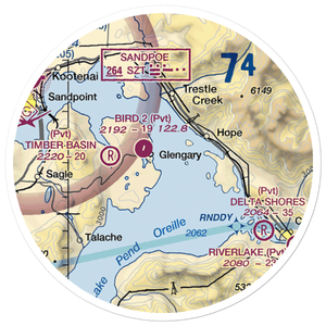 Lake Pend Oreille Seaplane Base (S96) VFR Sectional Sticker (20 mile)