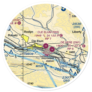 Cle Elum Municipal Airport (S93) VFR Sectional Sticker (20 mile)
