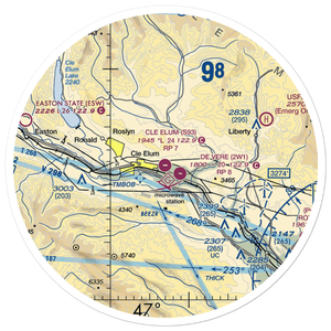 Cle Elum Municipal Airport (S93) VFR Sectional Sticker (30 mile)