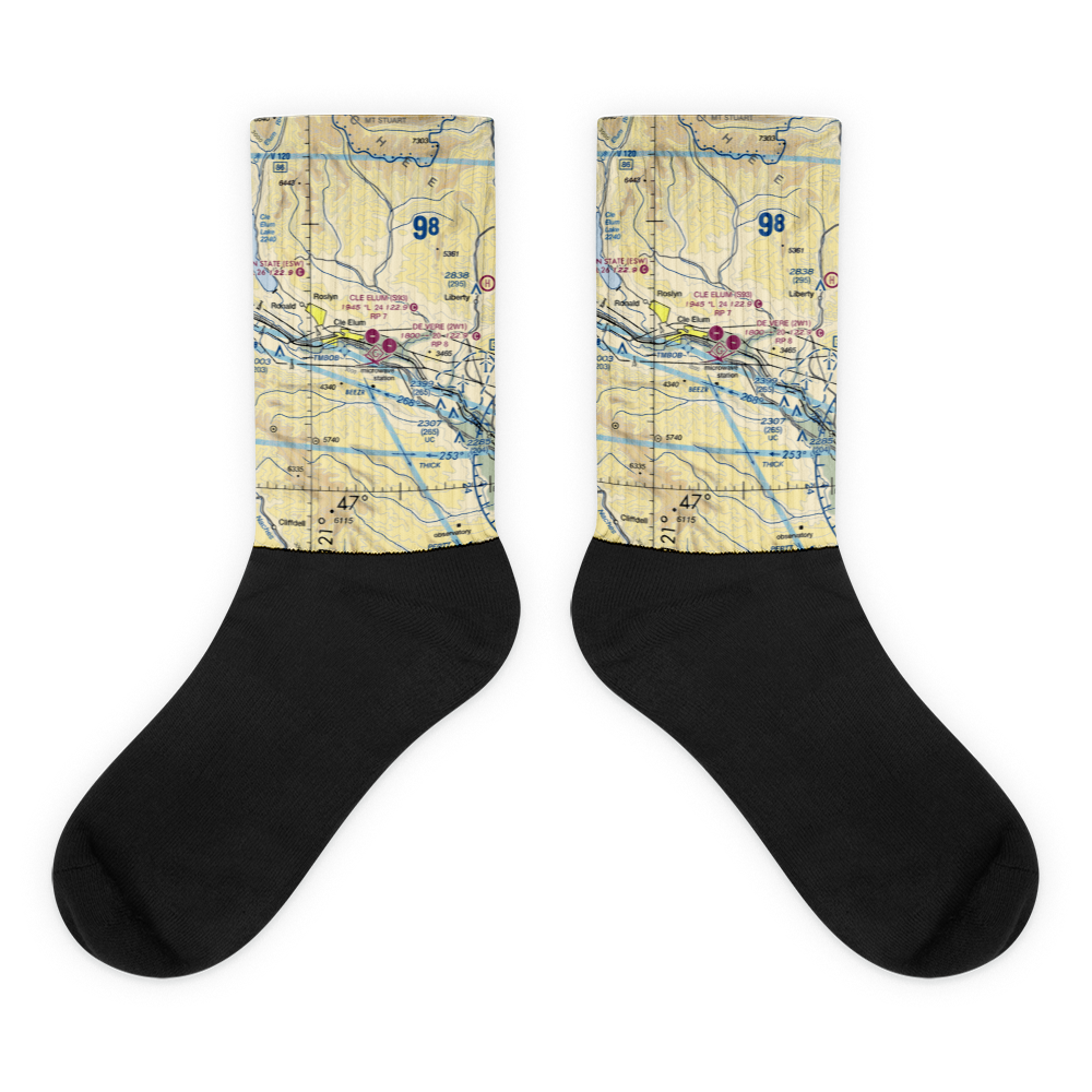 Cle Elum Municipal Airport (S93) VFR Sectional Socks 