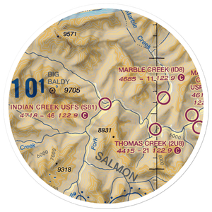 Indian Creek US Forest Service Airport (S81) VFR Sectional Sticker (20 mile)
