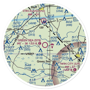 Green Sea Airport (S79) VFR Sectional Sticker (20 mile)
