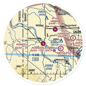 Homedale Municipal Airport (S66) VFR Sectional Sticker (20 mile)