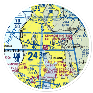Kenmore Air Harbor Inc Seaplane Base (S60) VFR Sectional Sticker (20 mile)