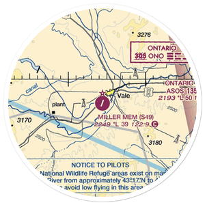 Miller Memorial Airpark (S49) VFR Sectional Sticker (20 mile)