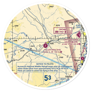 Miller Memorial Airpark (S49) VFR Sectional Sticker (30 mile)