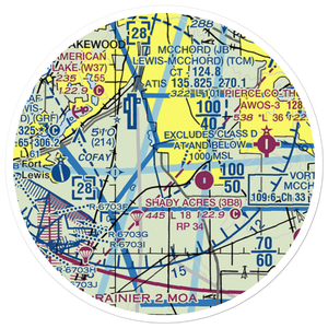 Spanaway Airport (S44) VFR Sectional Sticker (20 mile)