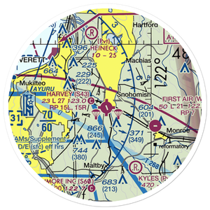 Harvey Field (S43) VFR Sectional Sticker (20 mile)