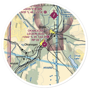Okanogan Legion Airport (S35) VFR Sectional Sticker (20 mile)