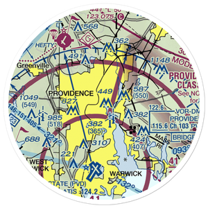 Downtown Providence Helistop (RI9) VFR Sectional Sticker (20 mile)