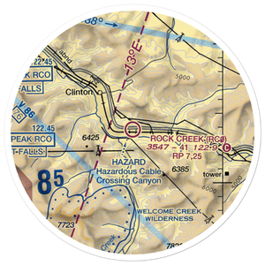 Rock Creek Airport (RC0) VFR Sectional Sticker (20 mile)