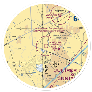 Alkali Lake State Airport (R03) VFR Sectional Sticker (30 mile)