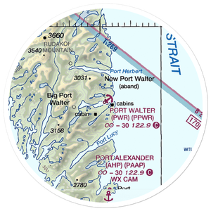 Port Walter Seaplane Base (PWR) VFR Sectional Sticker (20 mile)