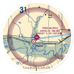 Poplar Muni Airport (PO1) VFR Sectional Sticker (20 mile)